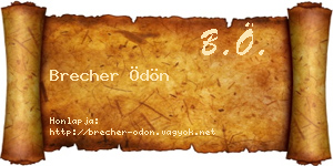 Brecher Ödön névjegykártya